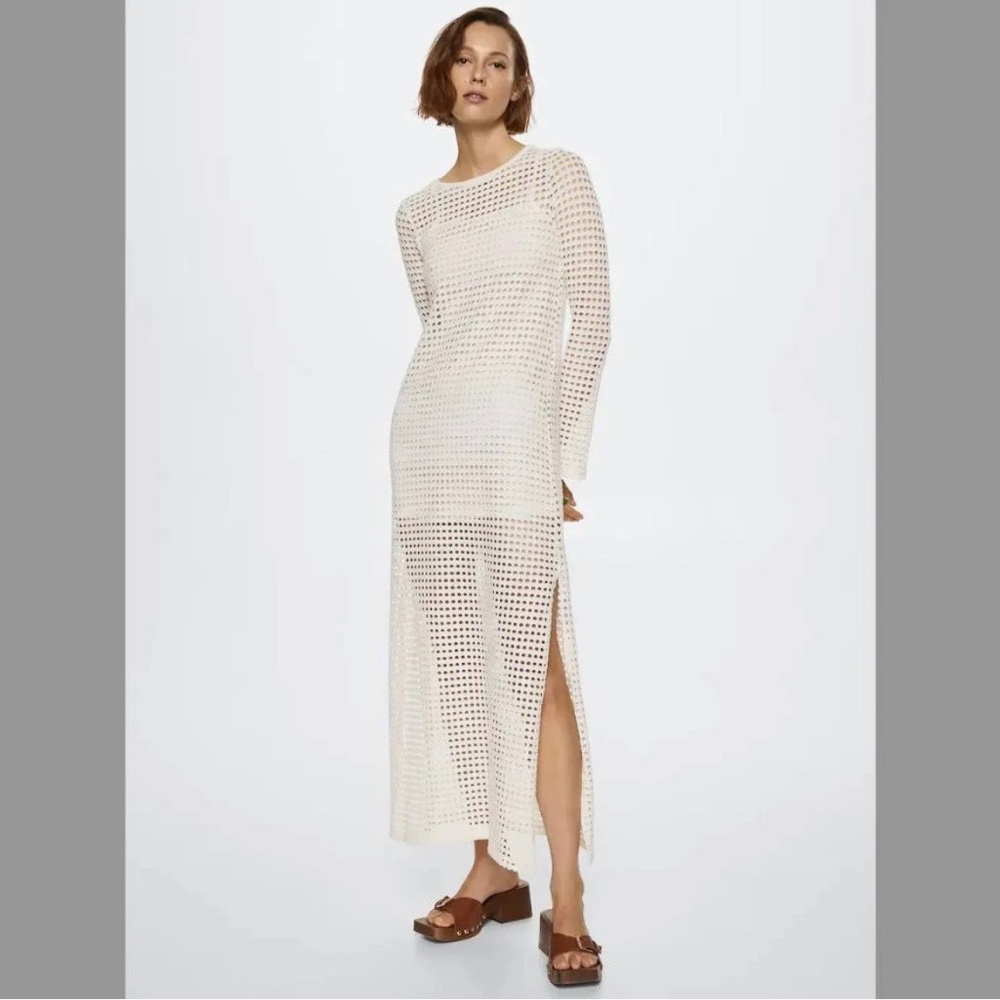 Mango Dresses | Openwork Cotton Dress | Color: White | Size 6 | Drewack's Closet